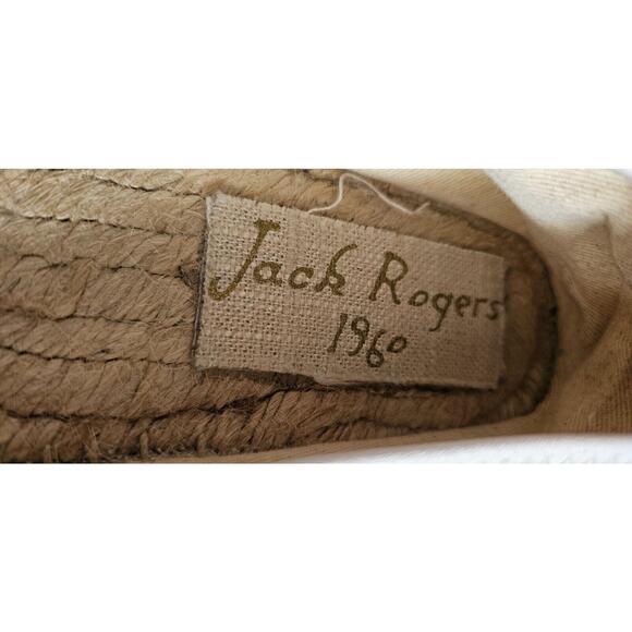 Jack Rogers Womens Espadrilles Flats Rondelles Shoes Navy White Woven Floral 7M - Picture 3 of 5